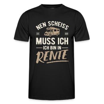Nen Scheiss muss ich, ich bin in Rente 2025 - Männer Funktions-T-Shirt - Schwarz - Vorne - AI Model Male 178 dark (178cm)