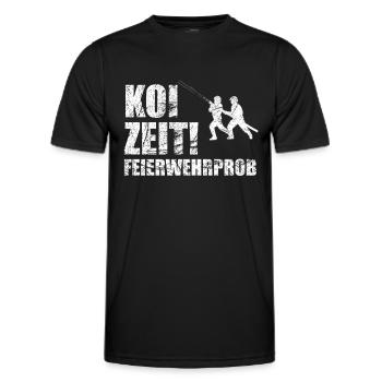 Keine Zeit Feuerwehrprobe schwäbisch Geschenk 1118 - Männer Funktions-T-Shirt - Schwarz - Vorne - AI Model Male 178 dark (178cm)