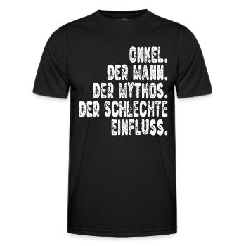 Onkel - Der Mann - Der Mythos - Der Schlechte Einf - Männer Funktions-T-Shirt - Schwarz - Vorne - AI Model Male 178 dark (178cm)
