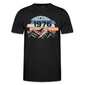 Original 1976 Jahrgang 1976 Geburtstag 1976 - Männer Funktions-T-Shirt - Schwarz - Vorne - AI Model Male 178 dark (178cm)