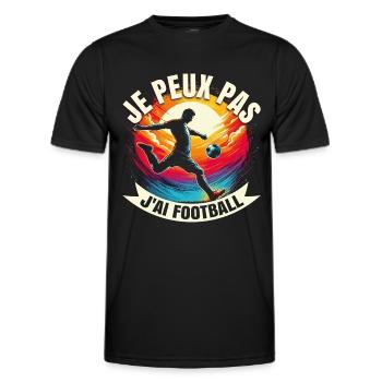 Cadeaux Football Je Peux Pas J'ai Foot Humour Foot - T-shirt sport Homme - noir - Devant - AI Model Male 178 dark (178cm)
