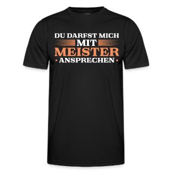 Mit Meister ansprechen Bestandene Meisterprüfung - Männer Funktions-T-Shirt - Schwarz - Vorne - AI Model Male 178 dark (178cm)