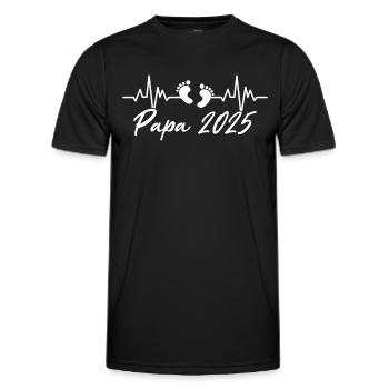 Papa 2025 Werdende Eltern Geschenk - Männer Funktions-T-Shirt - Schwarz - Vorne - AI Model Male 178 dark (178cm)