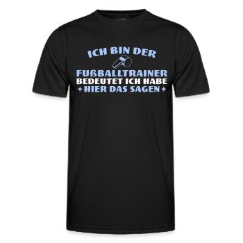 Ich habe hier das Sagen Fußballtrainer - Männer Funktions-T-Shirt - Schwarz - Vorne - AI Model Male 178 dark (178cm)