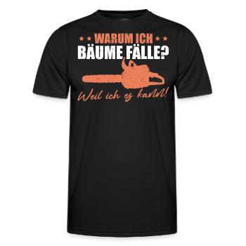 Holzfäller Weil ich es kann Forstwirt - Männer Funktions-T-Shirt - Schwarz - Vorne - AI Model Male 178 dark (178cm)