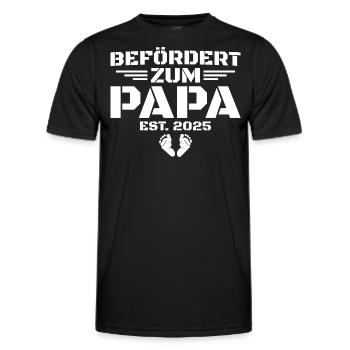 Befördert zum Papa Est 2025 - Männer Funktions-T-Shirt - Schwarz - Vorne - AI Model Male 178 dark (178cm)