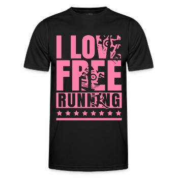 J’adore Parkour Libre Courir Parkourläuferin Spor - T-shirt sport Homme - noir - Devant - AI Model Male 178 dark (178cm)