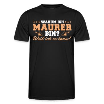 Maurer weil ich es kann Maurermeister - Männer Funktions-T-Shirt - Schwarz - Vorne - AI Model Male 178 dark (178cm)