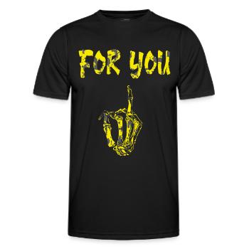 FOR YOU Skelett Mittelfinger - Männer Funktions-T-Shirt - Schwarz - Vorne - AI Model Male 178 dark (178cm)
