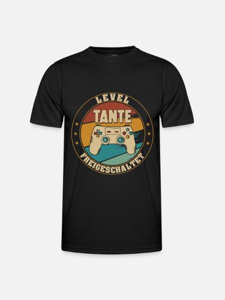 Tante Level Loading 2022 Schwangerschaft - Männer Funktions-T-Shirt - Schwarz