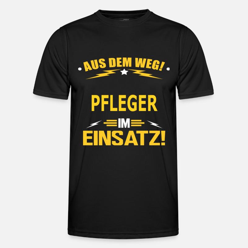 PFLEGER - Männer Funktions-T-Shirt - Schwarz