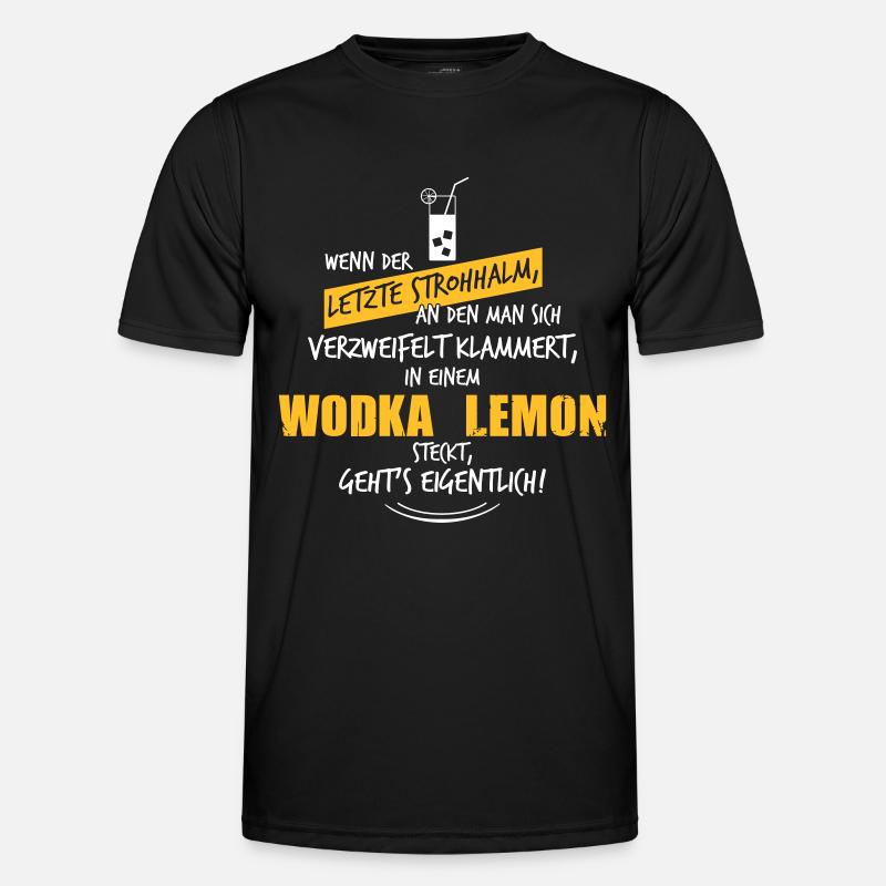 Letzter Strohhalm Wodka Lemon - Männer Funktions-T-Shirt - Schwarz
