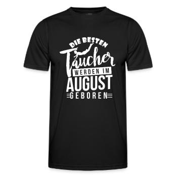Tauchen - Taucher - Taucher Geburtstagsshirt - Männer Funktions-T-Shirt - Schwarz - Vorne - AI Model Male 178 dark (178cm)