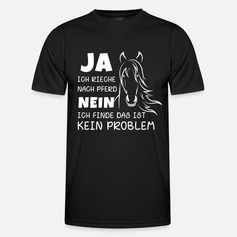 Rieche nach Pferd - Männer Funktions-T-Shirt - Schwarz