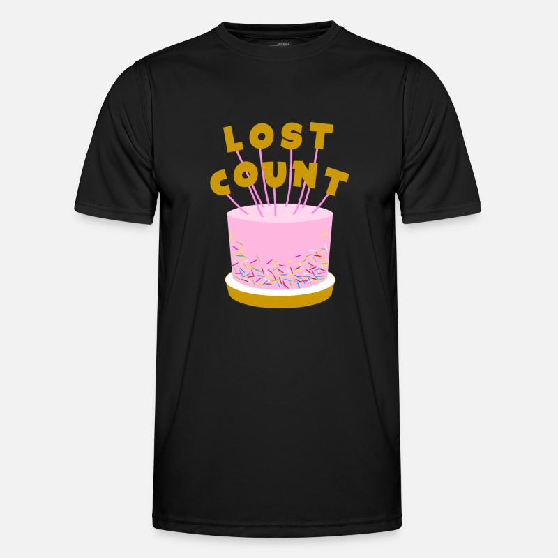 Lost Count Geburtstagskuche Männer Funktions-T-Shirt