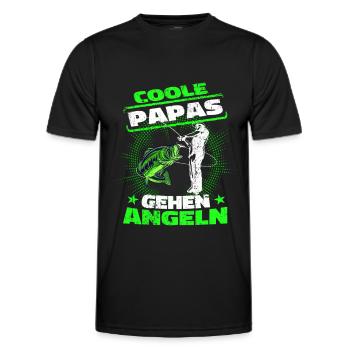 Angler Shirt Coole Papas gehen Angeln Lustig - Männer Funktions-T-Shirt - Schwarz - Vorne - AI Model Male 178 dark (178cm)