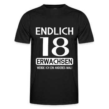 Endlich 18 erwachsen werde ich ein anderes mal - Männer Funktions-T-Shirt - Schwarz - Vorne - AI Model Male 178 dark (178cm)