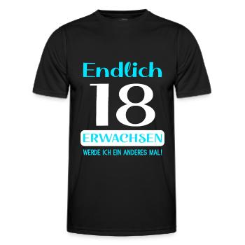 Endlich 18 erwachsen werde ich ein anderes mal - Männer Funktions-T-Shirt - Schwarz - Vorne - AI Model Male 178 dark (178cm)