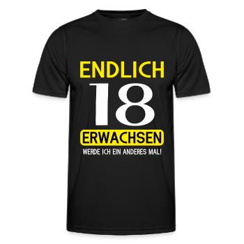 Endlich 18 erwachsen werde ich ein anderes mal - Männer Funktions-T-Shirt - Schwarz - Vorne - AI Model Male 178 dark (178cm)