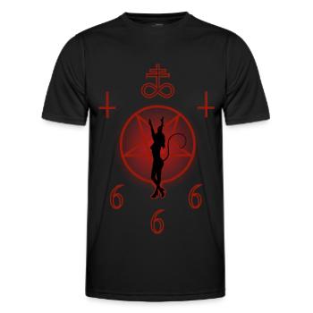 Pentagramm Luzifer Dämonin - Männer Funktions-T-Shirt - Schwarz - Vorne - AI Model Male 178 dark (178cm)