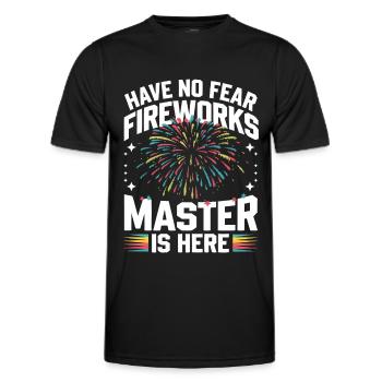 Pyrotechnie Feux d’artifice Pyrotechnie - T-shirt sport Homme - noir - Devant - AI Model Male 178 dark (178cm)