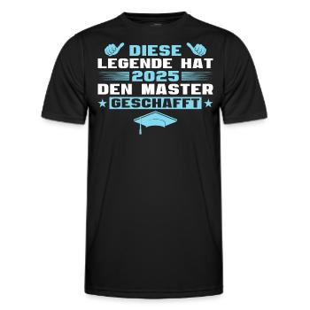 Master Abschluss Bestandenes Studium 2025 - Männer Funktions-T-Shirt - Schwarz - Vorne - AI Model Male 178 dark (178cm)