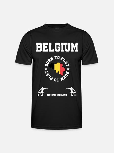 Belgien - Männer Funktions-T-Shirt - Schwarz