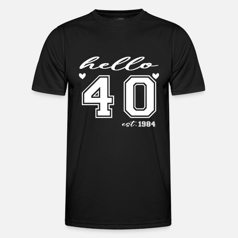 Hello 40 est 1984 - Men's Functional T-Shirt - black