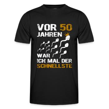 50. Geburtstag Mann Männer Geschenk 50 Jahre 50er - Männer Funktions-T-Shirt - Schwarz - Vorne - AI Model Male 178 dark (178cm)