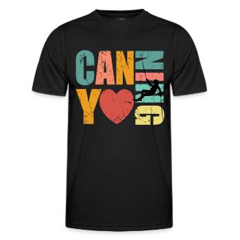 Canyoning Lover Canyoneer - Men's Functional T-Shirt - black - Front - AI Model Male 178 dark (178cm)