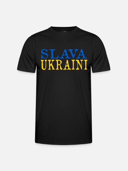 Ukraine Flag Slava Ukraine - Men's Functional T-Shirt - black