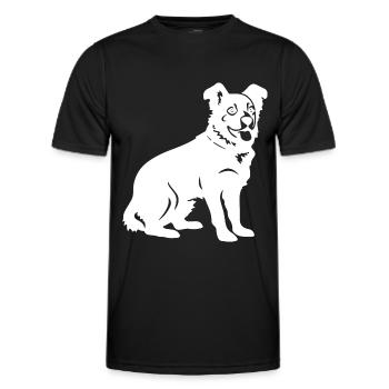 Silhouette de chien corgi - T-shirt sport Homme - noir - Devant - AI Model Male 178 dark (178cm)