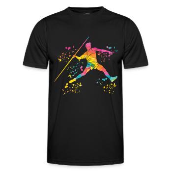 Lancer de javelot Colorsplash Lancer de javelot - T-shirt sport Homme - noir - Devant - AI Model Male 178 dark (178cm)