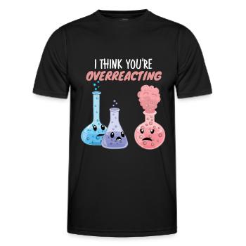 Ich denke, du überreagierst - Lustige Chemie - Männer Funktions-T-Shirt - Schwarz - Vorne - AI Model Male 178 dark (178cm)
