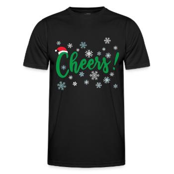 Cheers Merry Xmas Christmas Cheer - Men's Functional T-Shirt - black - Front - AI Model Male 178 dark (178cm)