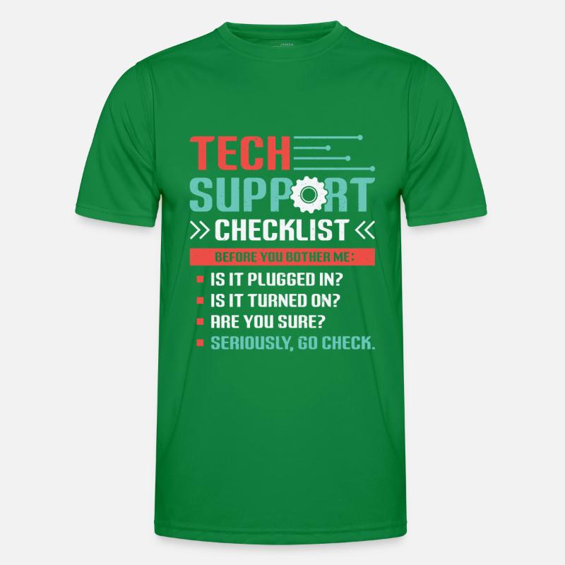 Funny Tech Support Checklist Helpdesk Men's Functional T-Shirt