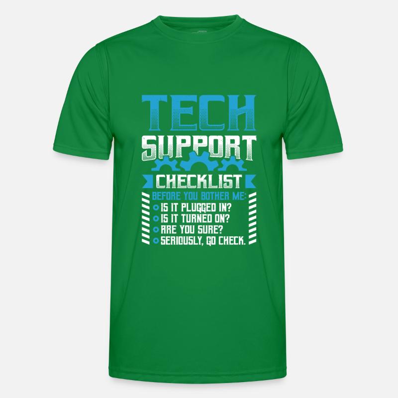 Funny Tech Support Checklist Helpdesk Men's Functional T-Shirt