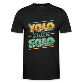 Solo proud single, Happy single - T-shirt sport Homme - noir - Devant - AI Model Male 178 dark (178cm)