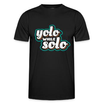 Solo proud single, Happy single - T-shirt sport Homme - noir - Devant - AI Model Male 178 dark (178cm)