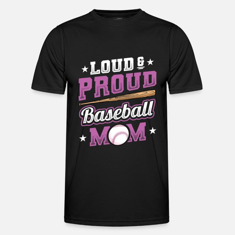 Laut und stolzer Baseball-Mutter - Männer Funktions-T-Shirt - Schwarz