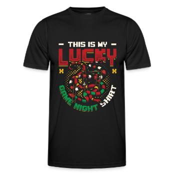 This Is My Lucky Brettspiel - Männer Funktions-T-Shirt - Schwarz - Vorne - AI Model Male 178 dark (178cm)