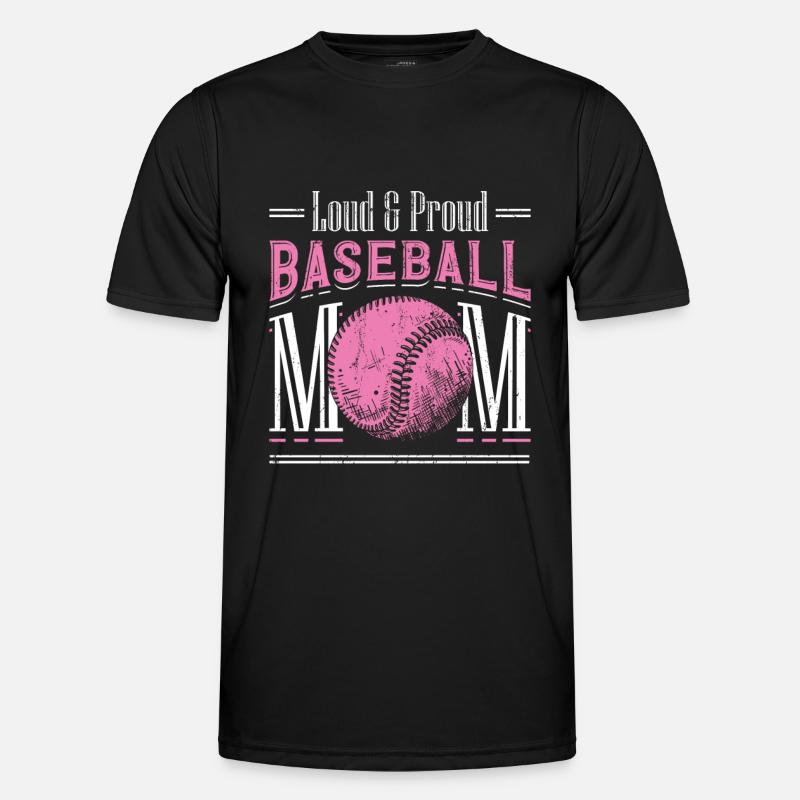 Laut und stolzer Baseball-Mutter - Männer Funktions-T-Shirt - Schwarz