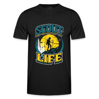 Scout Life Scout Camping Outdoor Scout - Men's Functional T-Shirt - black - Front - AI Model Male 178 dark (178cm)