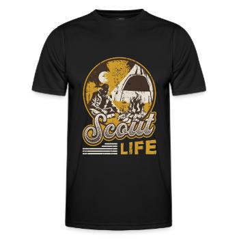 Scout Life Scout Camping Outdoor Scout - Men's Functional T-Shirt - black - Front - AI Model Male 178 dark (178cm)
