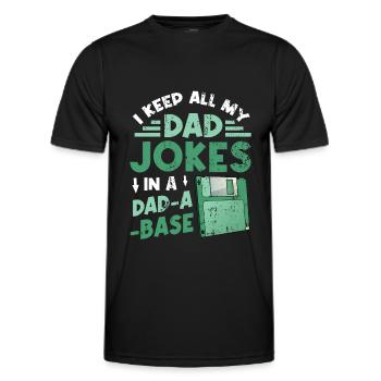Ich behalte alle Witze meines Vaters. - Männer Funktions-T-Shirt - Schwarz - Vorne - AI Model Male 178 dark (178cm)