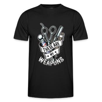 Ce sont mes armes dans le salon de coiffure - T-shirt sport Homme - noir - Devant - AI Model Male 178 dark (178cm)
