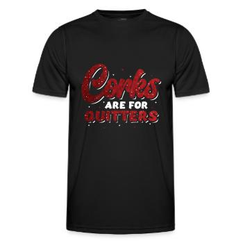 Korken sind für Quitters ,lustiges Weinfest. - Männer Funktions-T-Shirt - Schwarz - Vorne - AI Model Male 178 dark (178cm)