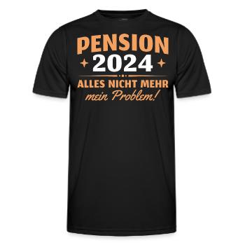 Pension 2024 Ruhestand Beamter Pensionär - Männer Funktions-T-Shirt - Schwarz - Vorne - AI Model Male 178 dark (178cm)