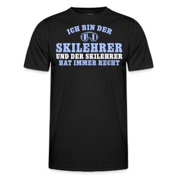 Skifahrer hat immer Recht Skilehrer - Männer Funktions-T-Shirt - Schwarz - Vorne - AI Model Male 178 dark (178cm)