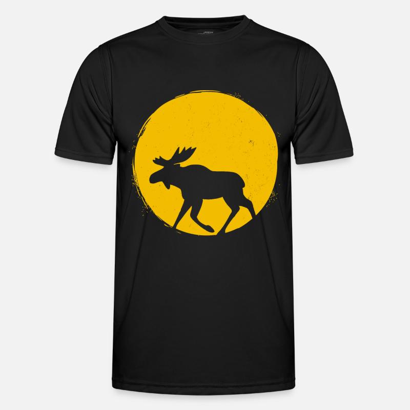 Suède Moose Silhouette Sun Gift T-shirt sport Homme